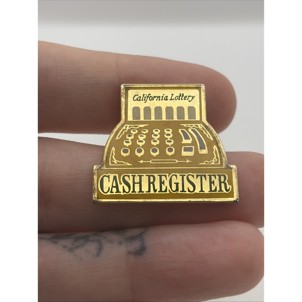California Lottery Cash Register Lapel Hat Pin